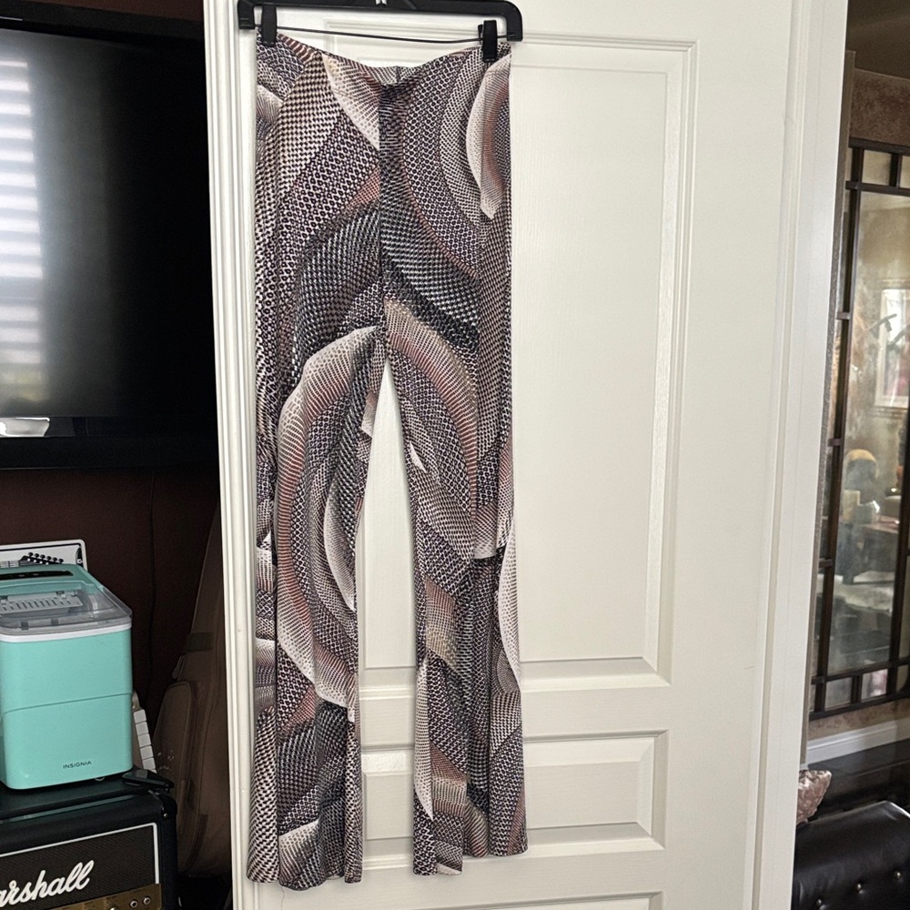 Veronica M Abstract Pattern Flare Lounge Pants